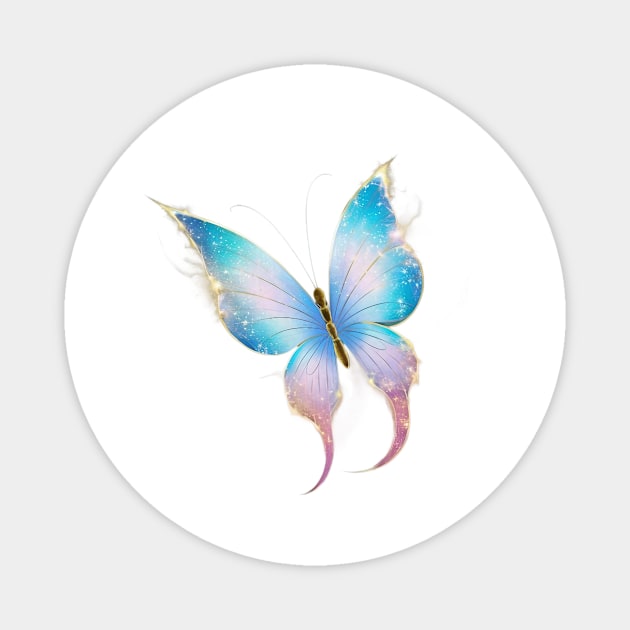 Butterfly with Wings that have a Cosmic Pattern, Resembling a Starry Night Sky Magnet by animegirlnft